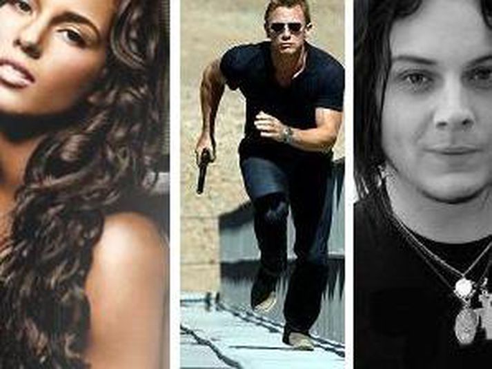 Alicia Keys, Daniel Craig og Jack White.