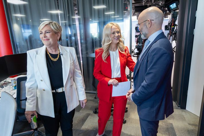 Halla Tómasdóttir, Halla Hrund Logadóttir, og Baldur Þórhallsson mætti í kappræður Stöðvar 2 ásamt þremur öðrum frambjóðendum.