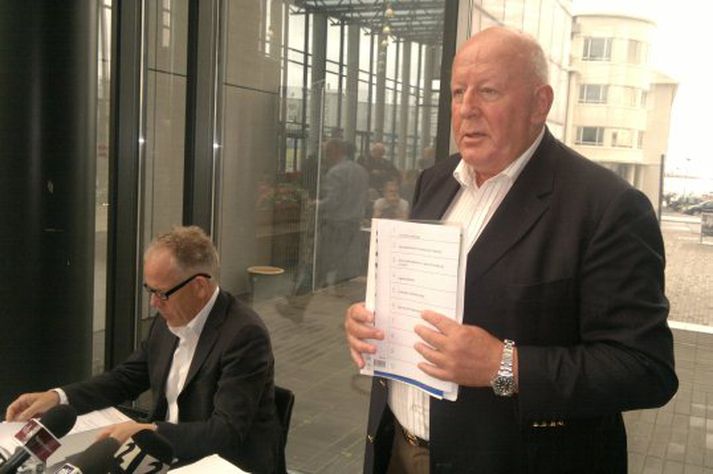 Víglundur Þorsteinsson og Sigurður G. Guðjónsson á blaðamannafundi í dag.
