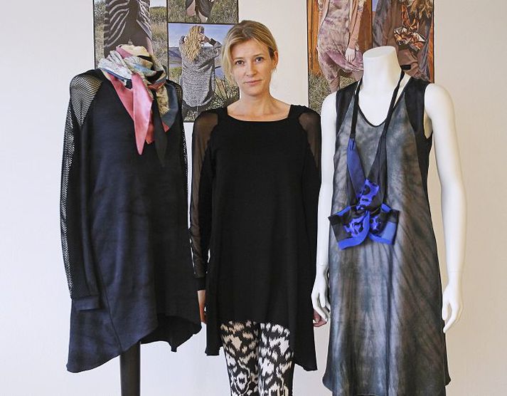 Edda Skúladóttir framleiðir kvenfatnað úr bómull, silki og íslenskri ull undir merkinu Fluga design.