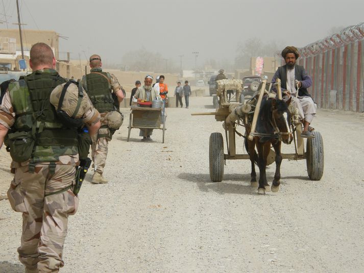 Sænskir hermenn á eftirlitsferð í Afganistan.