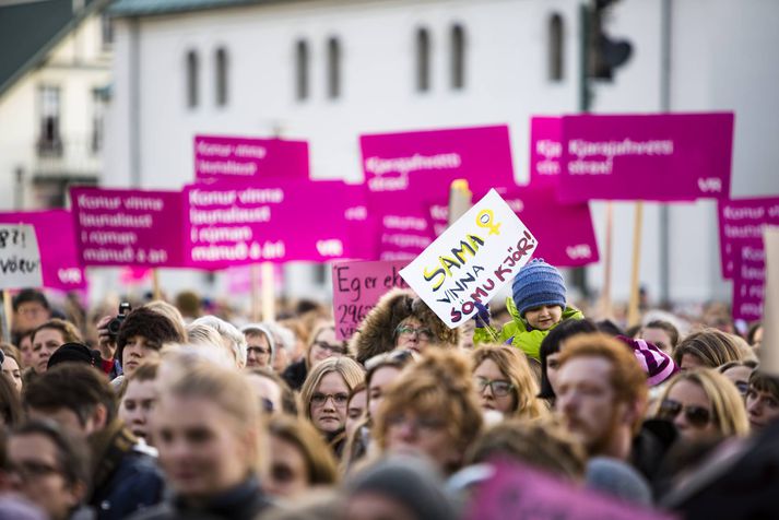 Það var gríðarlega vel mætt á Austurvöll í dag.