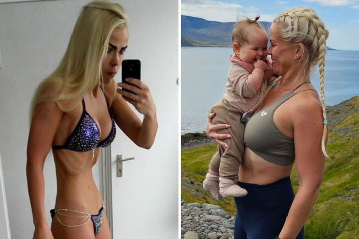 Katrín Edda taldi sig lifa heilbrigðu líferni þegar hún keppti í fitness.