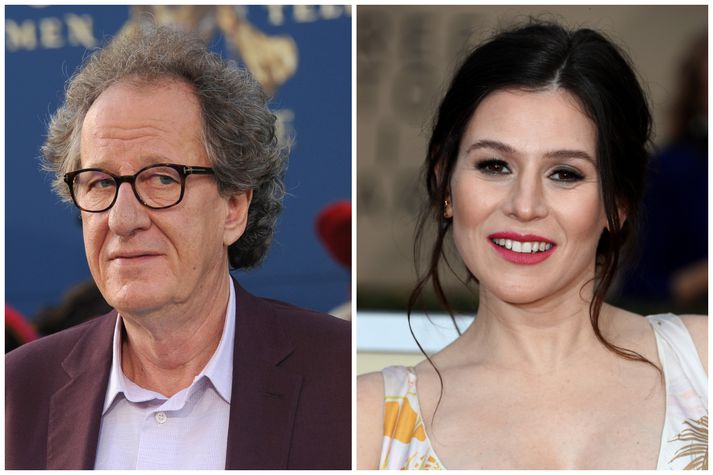 Yael Stone (t.h.) sakar Geoffrey Rush um að hafa áreitt sig er þau léku saman í leikriti árin 2010-2011.