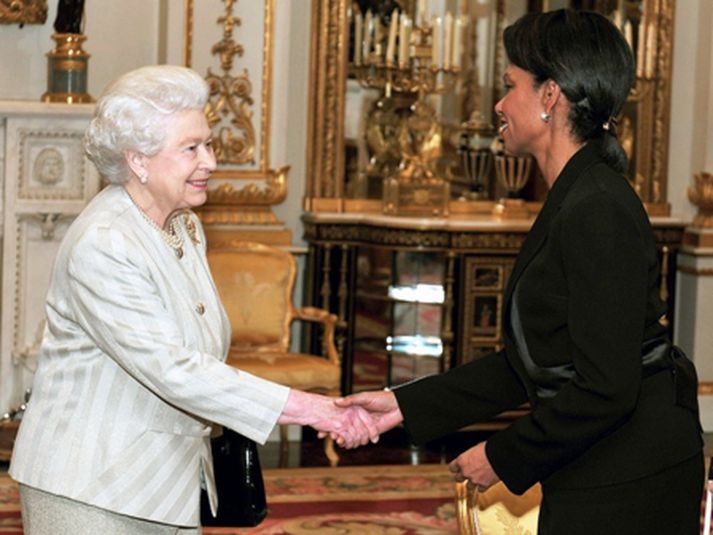 Condolezza Rice og Elísabet II.