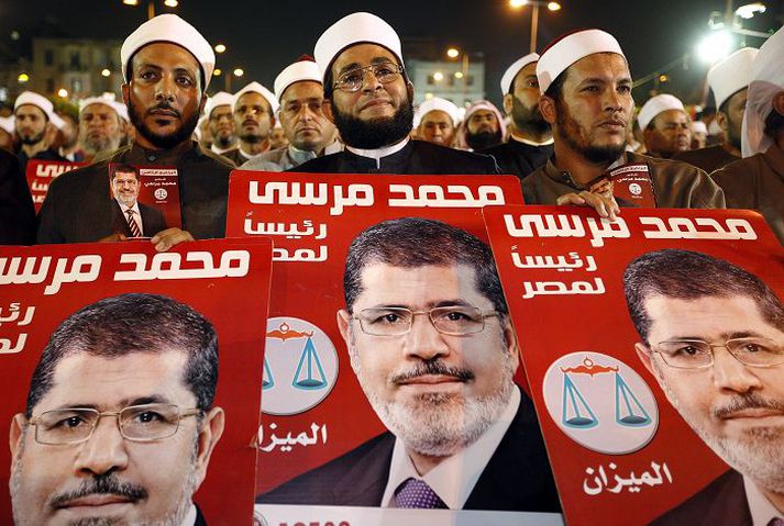 Muhammed Mursi, forsetaefni Bræðralags múslima, hefur stundað öfluga kosningabaráttu.
