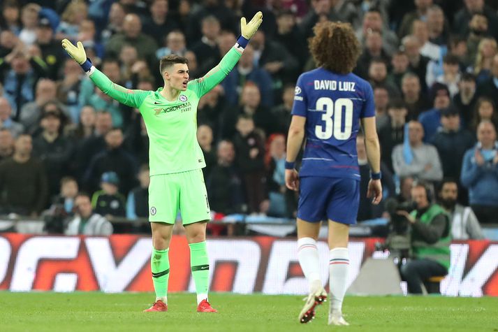 Kepa hafði engan áhuga að fara út af í úrslitaleik deildabikarsins á síðasta tímabili.