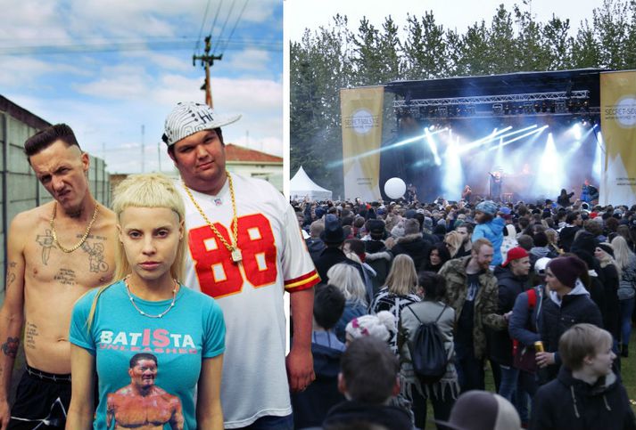 Yolandi Visser og félagar í Die Antwoord stíga á svið seinna en auglýst var.