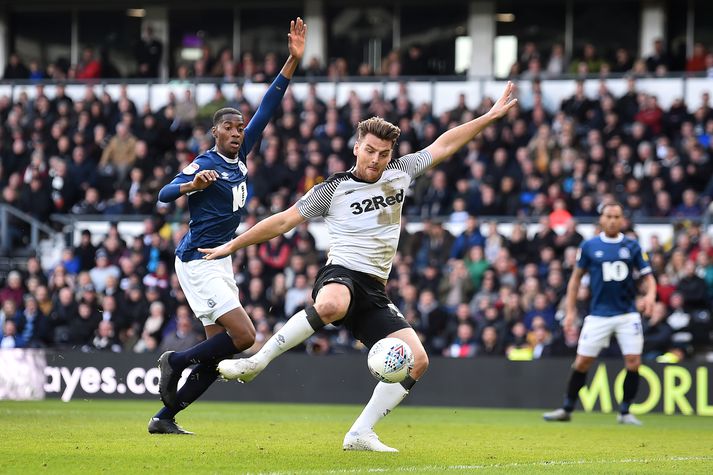 Chris Martin skoraði tvö mörk fyrir Derby.