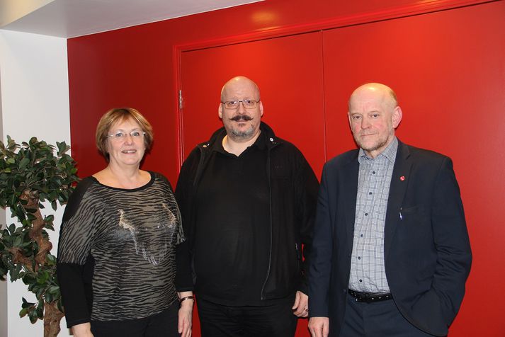 Kristín Guðmundsdóttir formaður Sjúkraliðafélags Íslands, Snorri Magnússon, formaður Landssambands lögreglumanna og Árni Stefán Jónsson, formaður SFR stéttarfélags í almannaþjónustu.