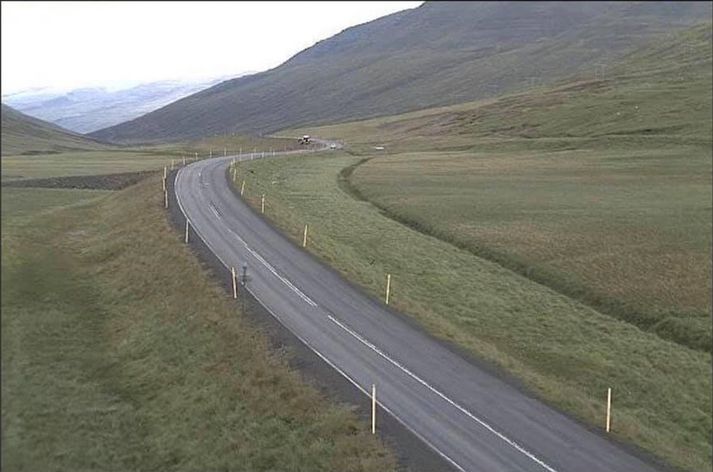 Í vefmyndavél Vegagerðarinnar má sjá vettvang slyssins.