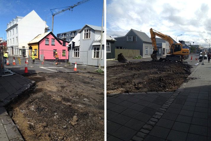 Framkvæmdir við Hverfisgötu eru hafnar og munu standa fram eftir sumri.