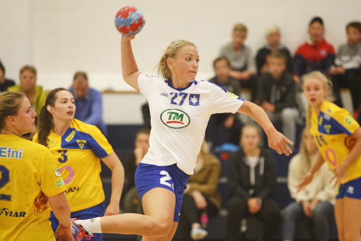 Rakel Dögg var með tvö mörk í dag í liði Stjörnunnar.