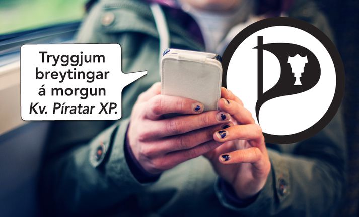 Ætla má að Píratar hafi sent þúsundum hóp-sms í dag til að minna á kosningarnar á morgun.