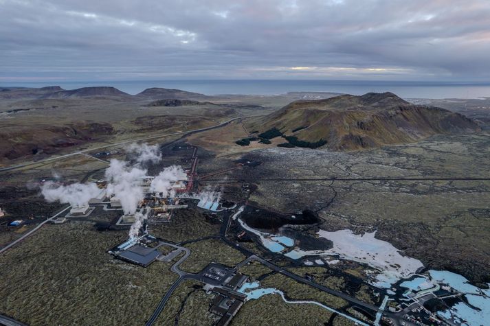 Vefmyndavél Vísis er á Þorbirni og útsýnið er yfir Bláa lónið og Reykjanesskaga.