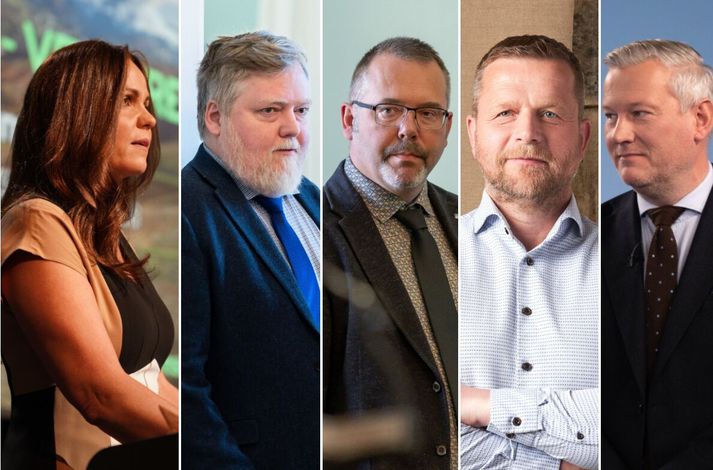 Ingibjörg, Sigmundur Davíð, Þorgrímur, Þórarinn Ingi og Jens Garðar. Þingmennirnir sem skelltu sér í sund utan opnunartíma.