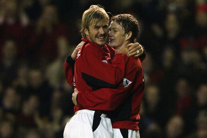  David Beckham og Ole Gunnar Solskjær náðu vel saman hjá Manchester United og unnu marga titla saman.