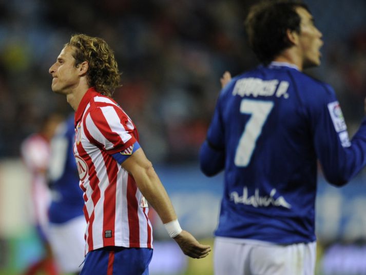 Diego Forlan gat ekki leynt vonbrigðum sínum í kvöld.