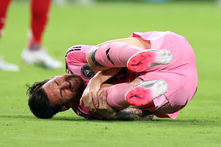 Lionel Messi er meiddur eftir að hafa tognað aftan í læri. Inter Miami tekur áhættuna á að mæta í leikinn í Púertó Ríkó án sinnar stærstu stjörnu.