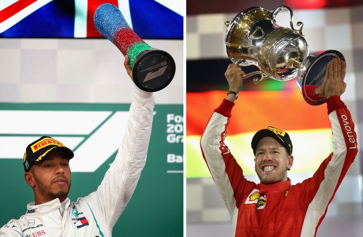 Lewis Hamilton og Sebastian Vettel berjast um heimsmestaratitil ökuþóra