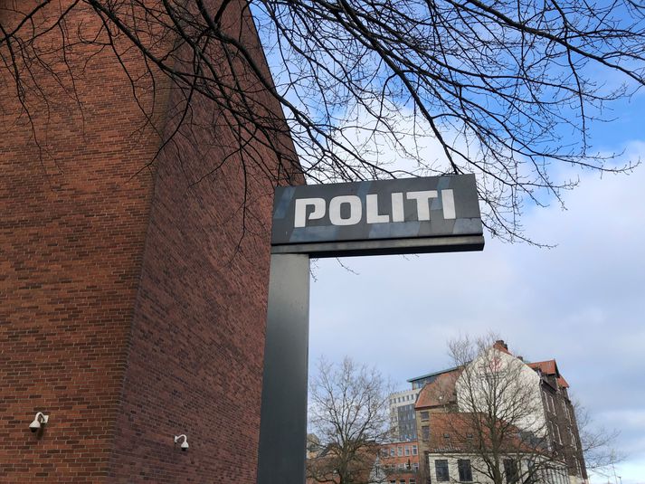 Frá lögreglustöðinni í Árósum í Danmörku.