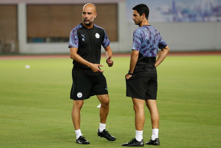 Guardiola og Arteta vinna vel saman hjá City