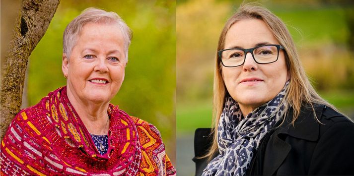 Þær Auður Árnadóttir (t.v.) og Sigurbjörg Kristjánsdóttir eru báðar klínískir dáleiðendur frá Dáleiðsluskóla Íslands. Myndir af Sigurbjörgu/Anton Brink. Myndir af Auði/Auðunn Níelsson.