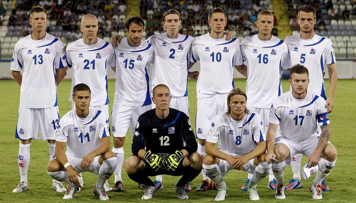 Byrjunarlið Íslands í kvöld.