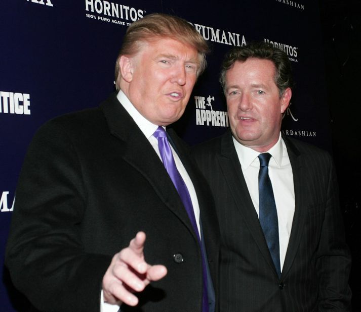 Piers Morgan (t.v.) hefur verið hrifinn af Trump forseta. Viðtal þeirra verður birt í bresku sjónvarpi í kvöld.