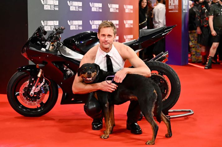 Sjóðheiti sænski folinn Alexander Skarsgard stal senunni á BFI London Film Festival í gær.