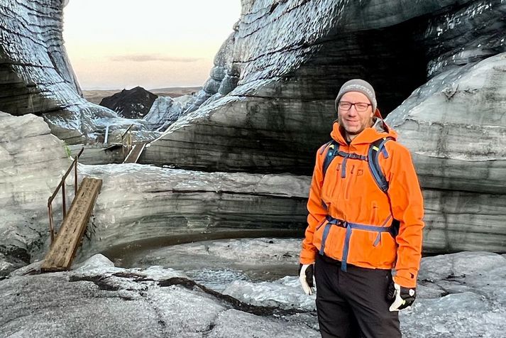 Davíð Arnar við Kötlu. 