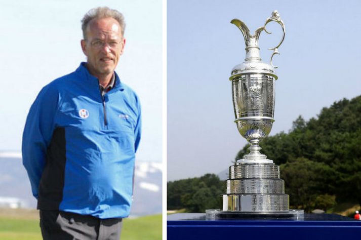 Hörður Geirsson og hin fræga Claret Jug.