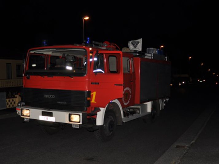 Frá slökkvistarfi í nótt