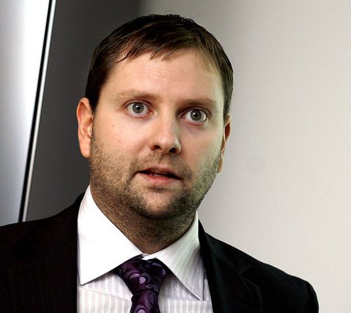 Haraldur Yngvi Pétursson kynnti spá greiningardeildar Kaupþings um horfur á hlutabréfamarkaði í gær.