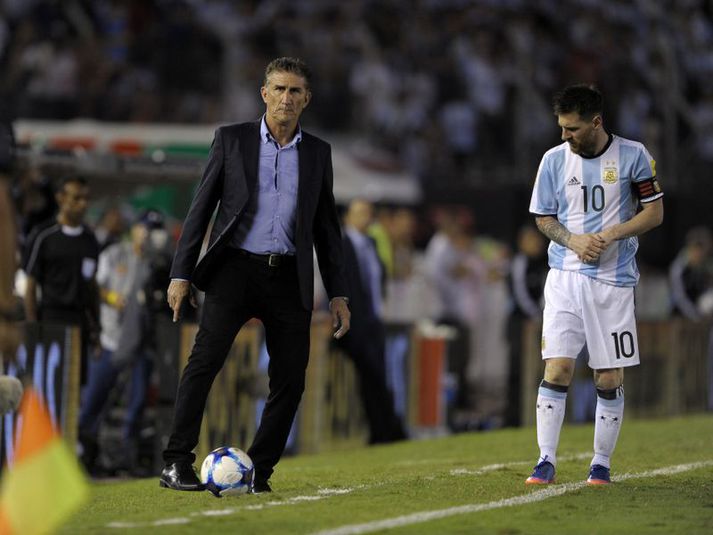 Edgardo Bauza og Lionel Messi.