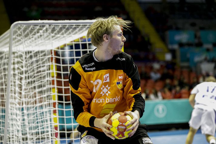 Aron Rafn Eðvarsson varði alls 13 skot og þar af 2 vítaköst í 38-22 sigri Íslands gegn Síle í dag.