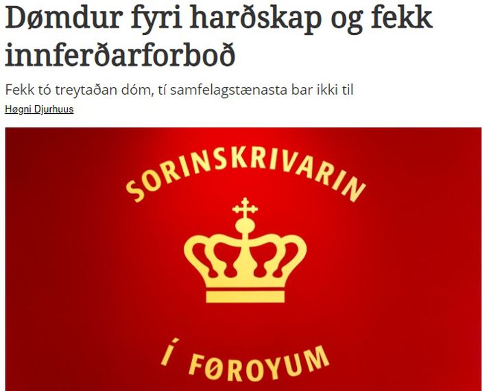 Fyrirsögnin á fréttinni á Kringvarpinu.