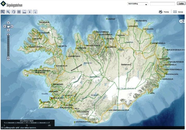 Upphafssíða skipulagssjár Skipulagsstofnunar.