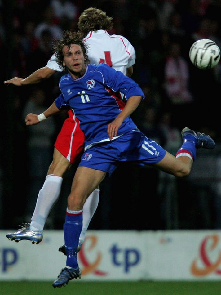 Kári Árnason í landsleik.