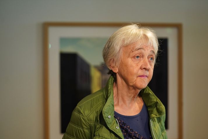 Brynhildur Briem landeigandi við Þjórsá.