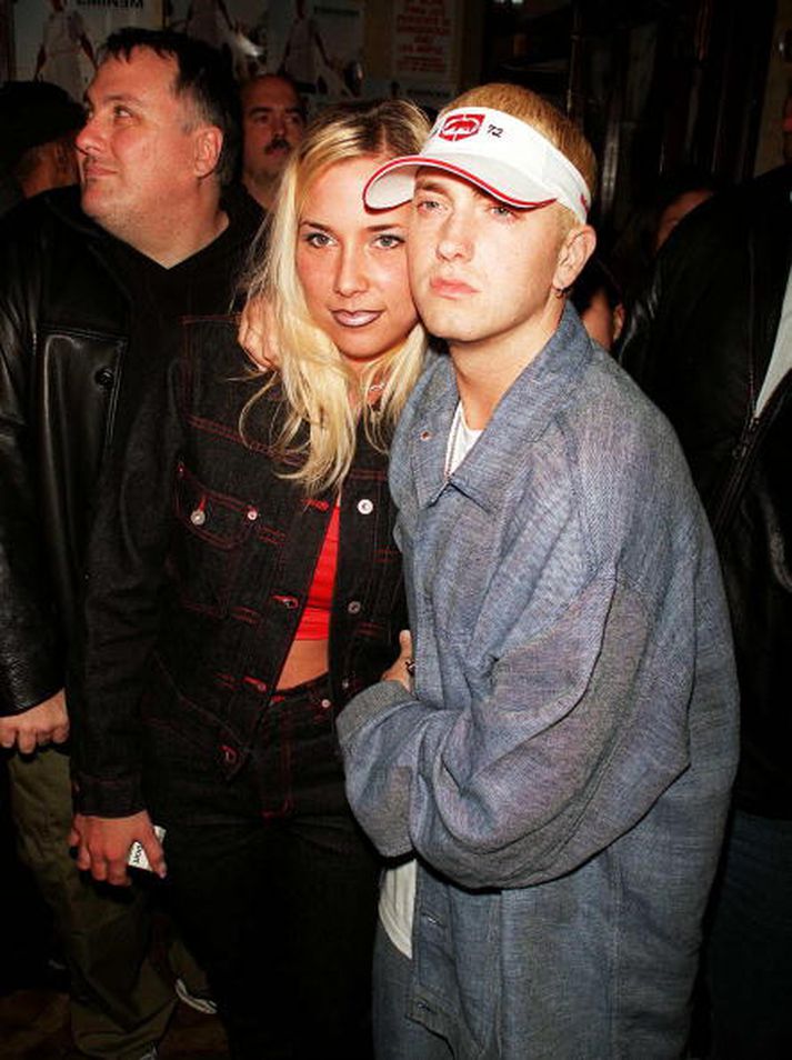 Eminem og Kim Mathers í útgáfupartýi árið 2000.