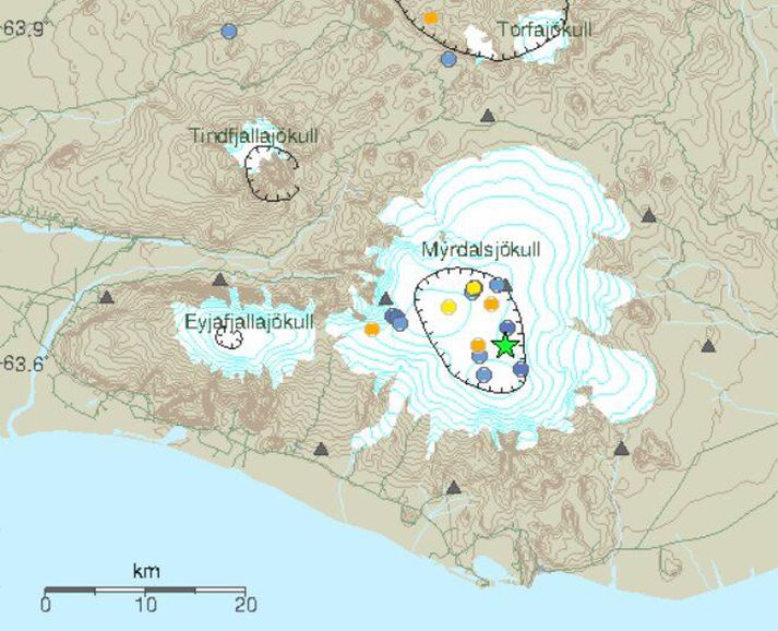 Skjálftinn varð klukkan 00:41 í nótt.