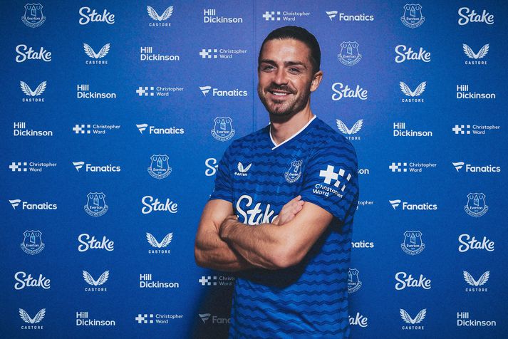Jack Grealish mun spila með Everton á komandi tímabili.