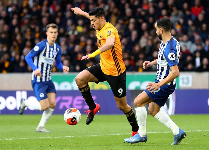 Úr leik Brighton & Hove Albion og Wolverhampton Wanderers fyrr á leiktíðinni.