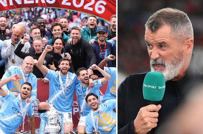 Roy Keane segir að medalíur Manchester City á liðunum árum eigi heima í ruslinu.