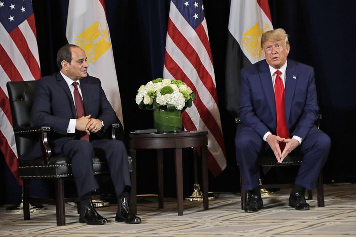 Abdel Fattah el-Sisi og Donald Trump eru meðal fyrstu ræðumanna í dag.