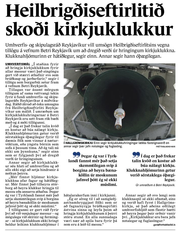 Fréttablaðið 19. desember síðastliðinn.