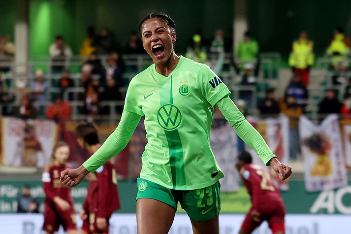 Sveindís Jane Jónsdóttir skoraði tvö mörk í þýsku deildinni en fjögur mörk í einum leik í Meistaradeildinni.