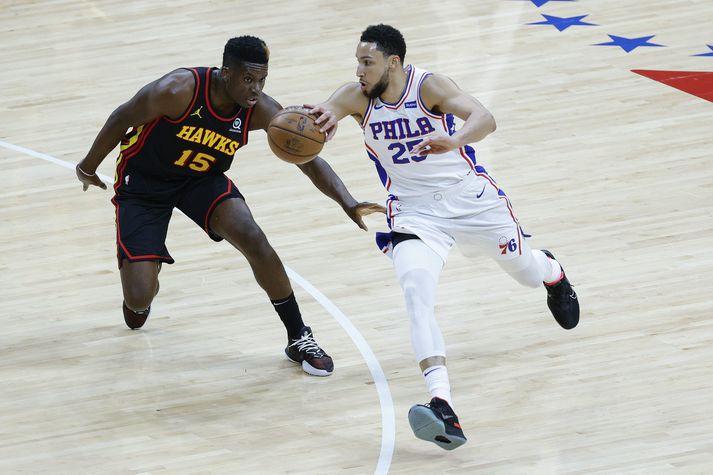 Ben Simmons átti í miklum vandræðum í einvíginu gegn Atlanta Hawks.