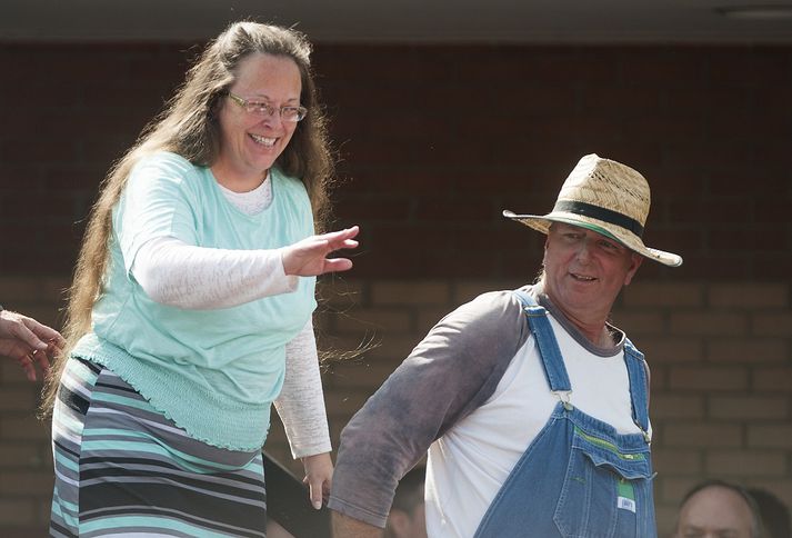 Kim Davis og eiginmaður hennar.